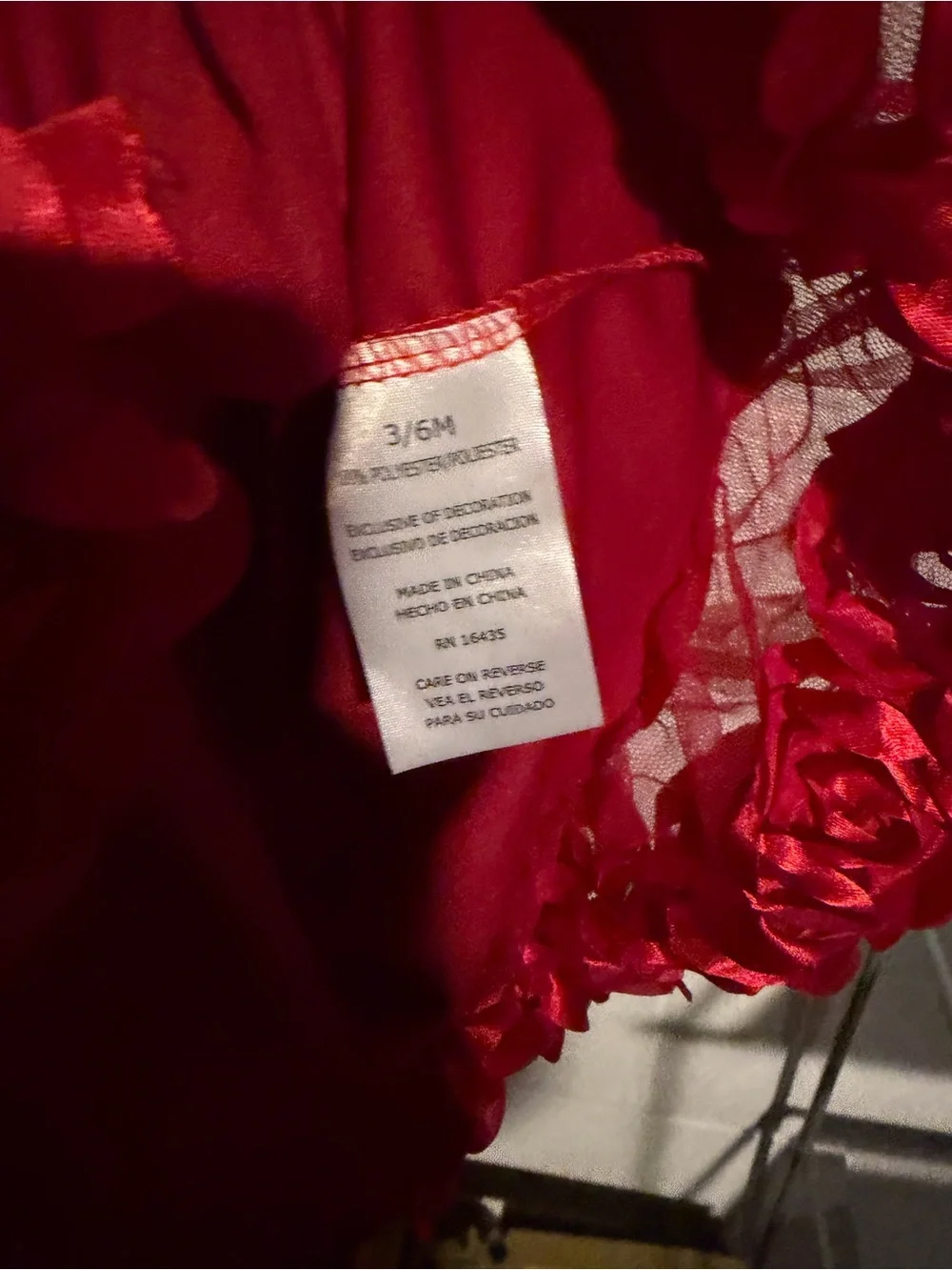 The Children's Place Red Rosette Tulle Party Dress